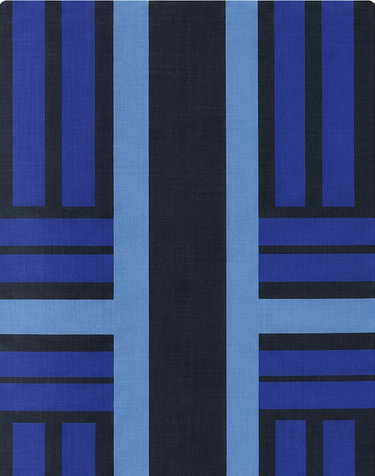 Deep Blue Printed Crepe 056 crepe, print close up