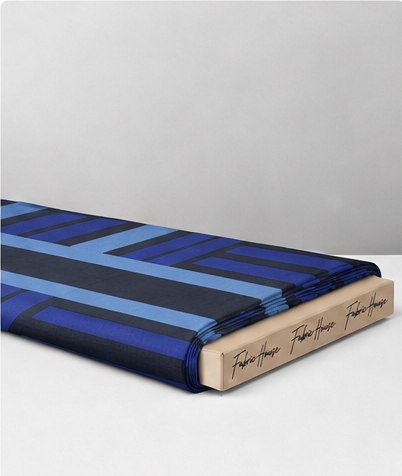 Deep Blue Printed Crepe 056 crepe folded