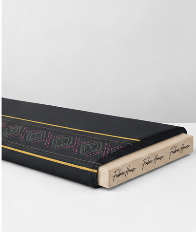Charcoal Printed Crepe 057 crepe folded