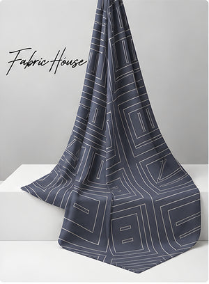 Charcoal Printed Crepe 062 crepe draped to show fall
