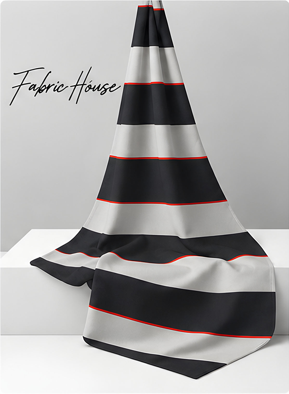 Charcoal Printed Crepe 070 crepe draped to show fall