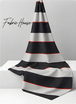 Charcoal Printed Crepe 070 crepe draped to show fall