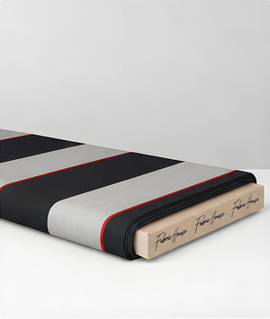 Charcoal Printed Crepe 070 crepe folded