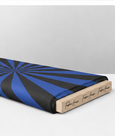 Deep Blue Printed Crepe 075 crepe folded