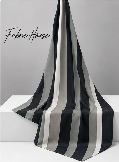 Soft Grey Printed Crepe 077 crepe draped to show fall