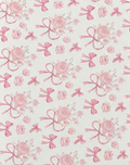 Soft Pink Floral Bows poly-cotton, print close up