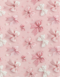 Blush Pink Ribbon Bows poly-cotton, print close up
