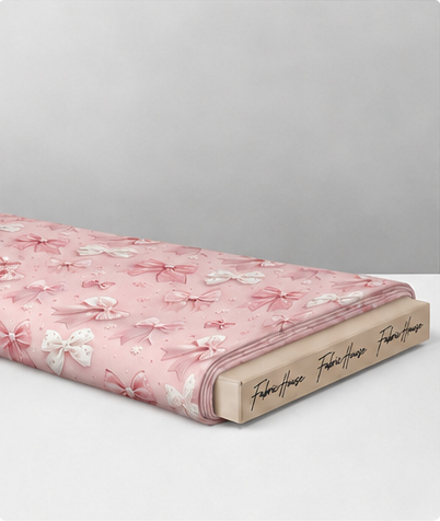 Blush Pink Ribbon Bows poly-cotton folded