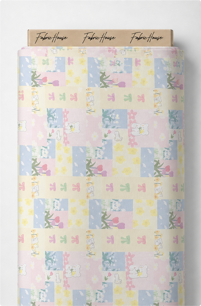Pastel Floral Patchwork poly-cotton full roll