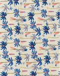 Cobalt Blue Tropical Palms poly-cotton, print close up