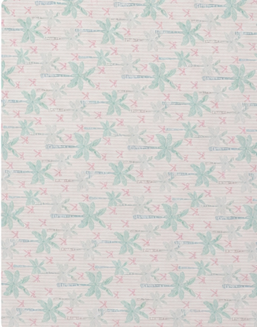 Mint Green Delicate Botanical poly-cotton, print close up