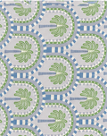 Sage Green Ornamental Circles poly-cotton, print close up