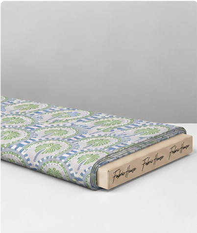 Sage Green Ornamental Circles poly-cotton folded