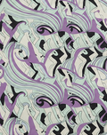 Lilac Abstract Swirls poly-cotton, print close up