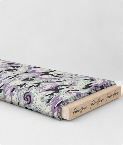 Lilac Abstract Swirls poly-cotton folded