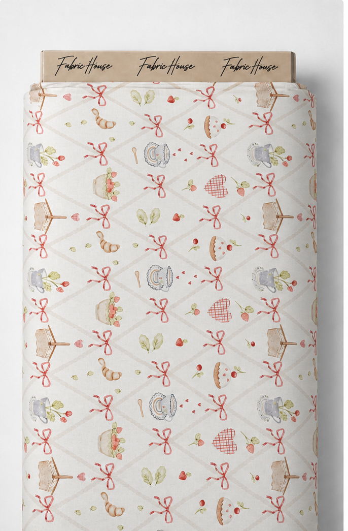 Ivory Delicate Floral Sprigs poly-cotton full roll
