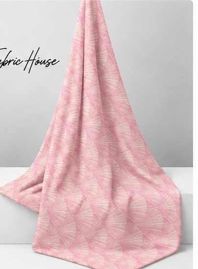 Blush Pink Tonal Florals poly-cotton draped to show fall
