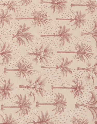 Dusty Rose Palm Trees poly-cotton, print close up