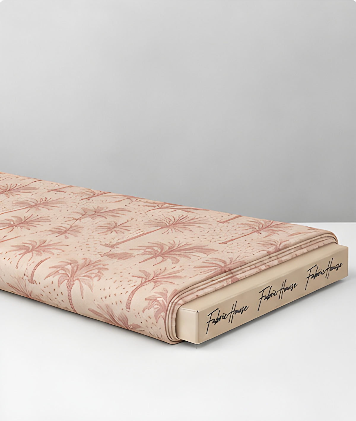 Dusty Rose Palm Trees poly-cotton folded