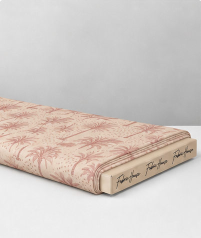 Dusty Rose Palm Trees poly-cotton folded