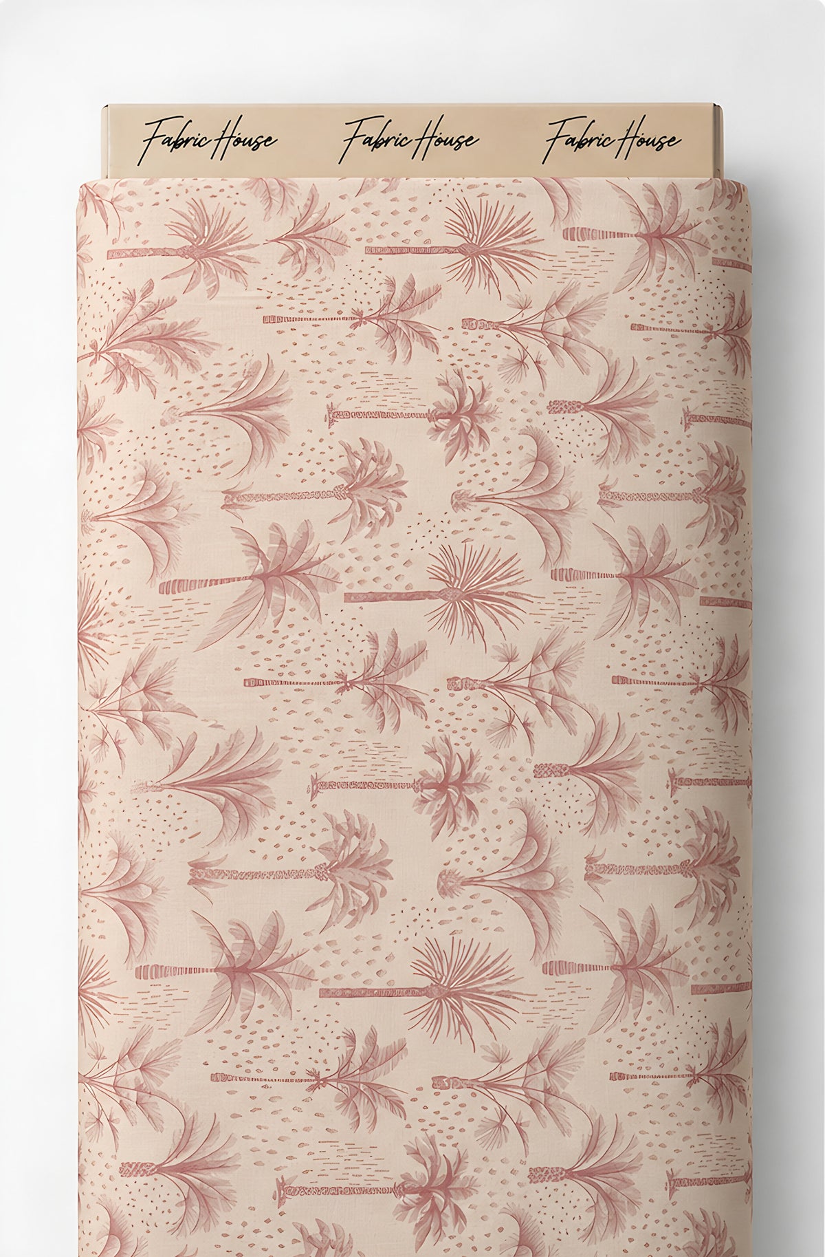 Dusty Rose Palm Trees poly-cotton full roll