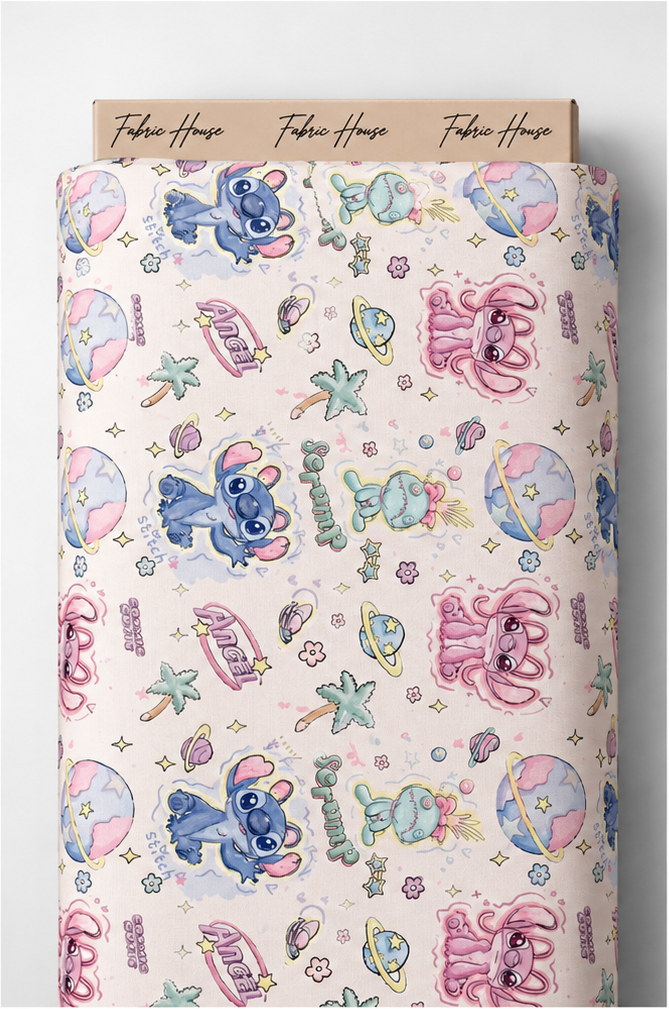 Pastel Floral Illustrations poly-cotton full roll