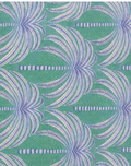 Teal Lavender Flowing Leaves poly-cotton, print close up