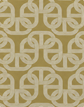 Mustard Geometric Loops poly-cotton, print close up