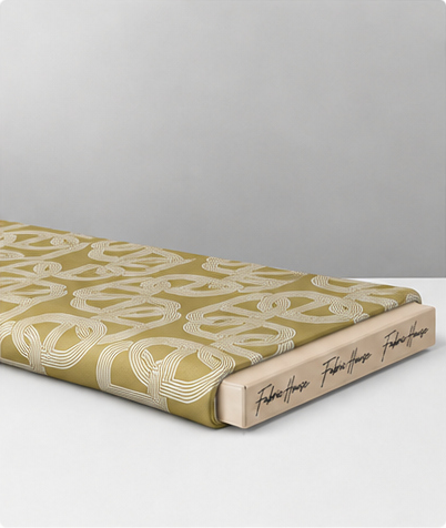 Mustard Geometric Loops poly-cotton folded