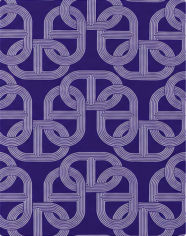 Violet Geometric Loops poly-cotton, print close up