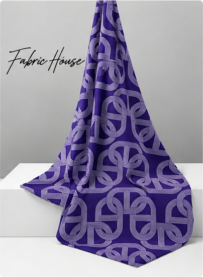 Violet Geometric Loops poly-cotton draped to show fall