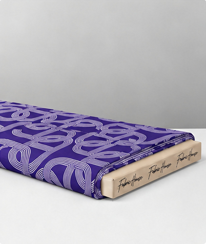 Violet Geometric Loops poly-cotton folded