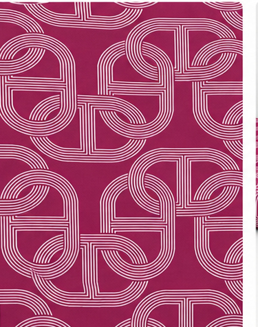Magenta Geometric Loops poly-cotton, print close up