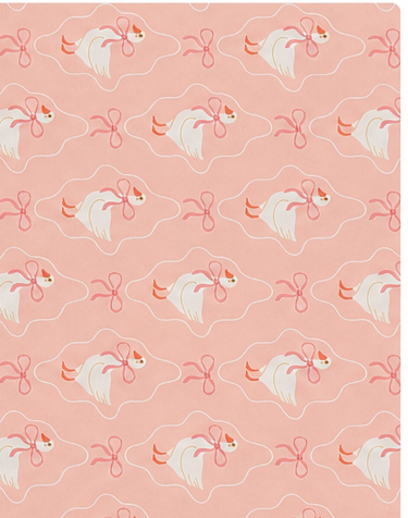 Peach Tiny Moon Motifs poly-cotton, print close up