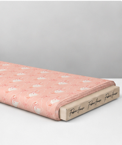 Peach Tiny Moon Motifs poly-cotton folded