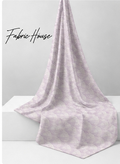 Pale Lilac Abstract Petals poly-cotton draped to show fall