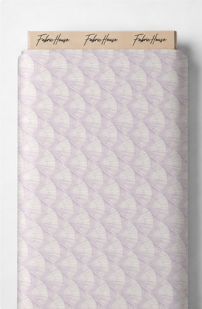 Pale Lilac Abstract Petals poly-cotton full roll