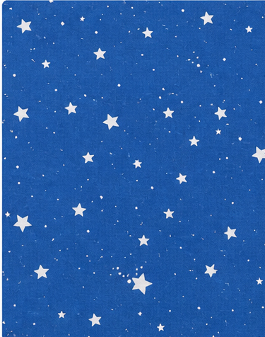 Royal Blue Starry Sky poly-cotton, print close up