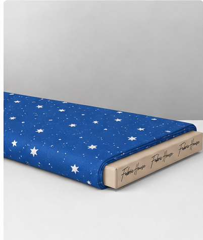 Royal Blue Starry Sky poly-cotton folded