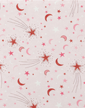 Pink Celestial Moons poly-cotton, print close up