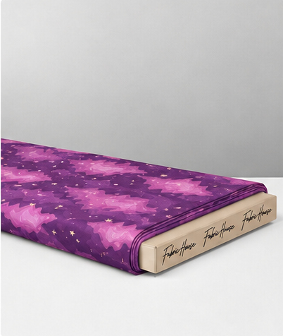 Purple Cosmic Nebula poly-cotton folded