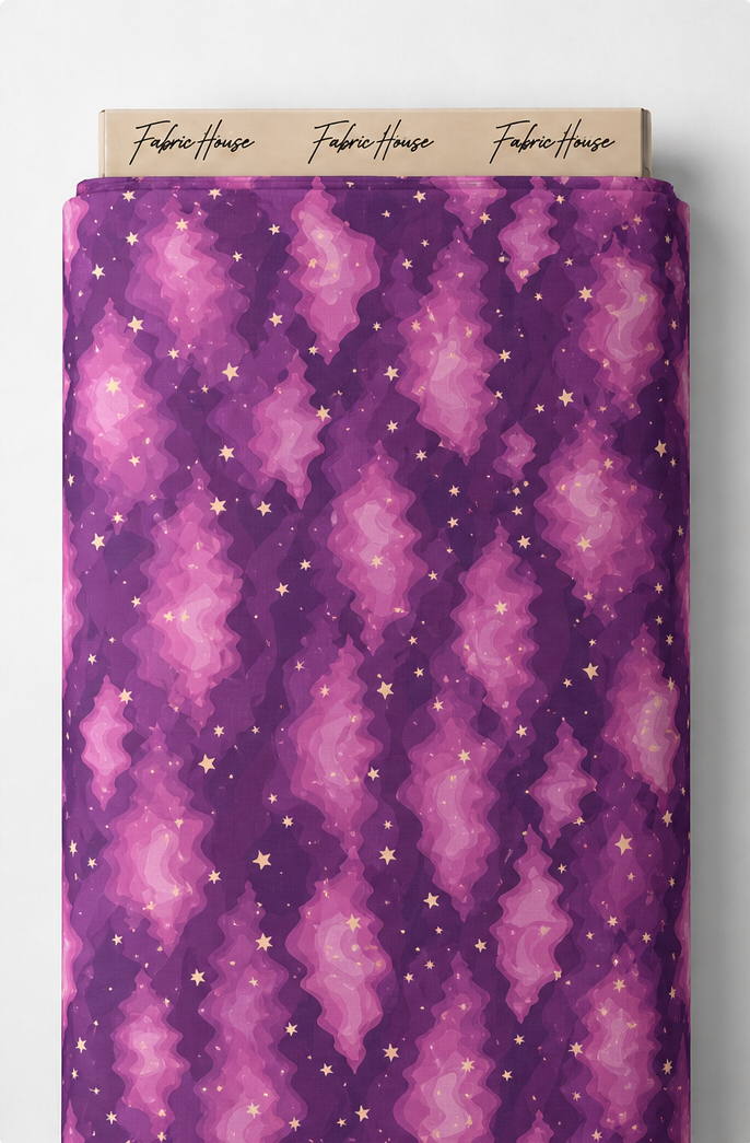 Purple Cosmic Nebula poly-cotton full roll