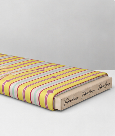 Pastel Rainbow Stripes poly-cotton folded