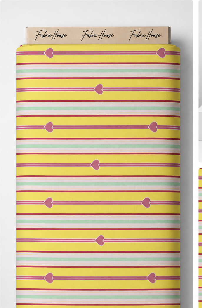 Pastel Rainbow Stripes poly-cotton full roll