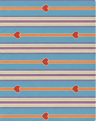 Blue Coral Stripes poly-cotton, print close up
