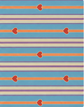 Blue Coral Stripes poly-cotton, print close up