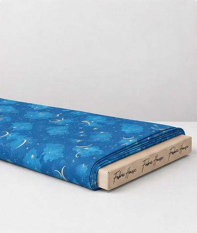 Ocean Blue Abstract Texture poly-cotton folded