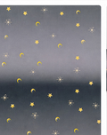 Charcoal Golden Star Dust poly-cotton, print close up