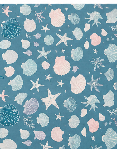 Teal White Celestial Shapes poly-cotton, print close up
