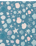 Teal White Celestial Shapes poly-cotton, print close up